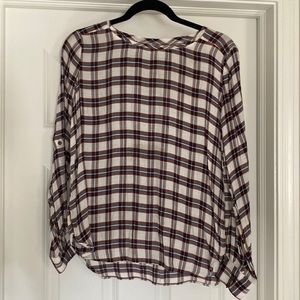 LOFT plaid flannel blouse